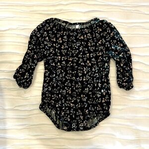 Rylee and Cru black floral bubble romper